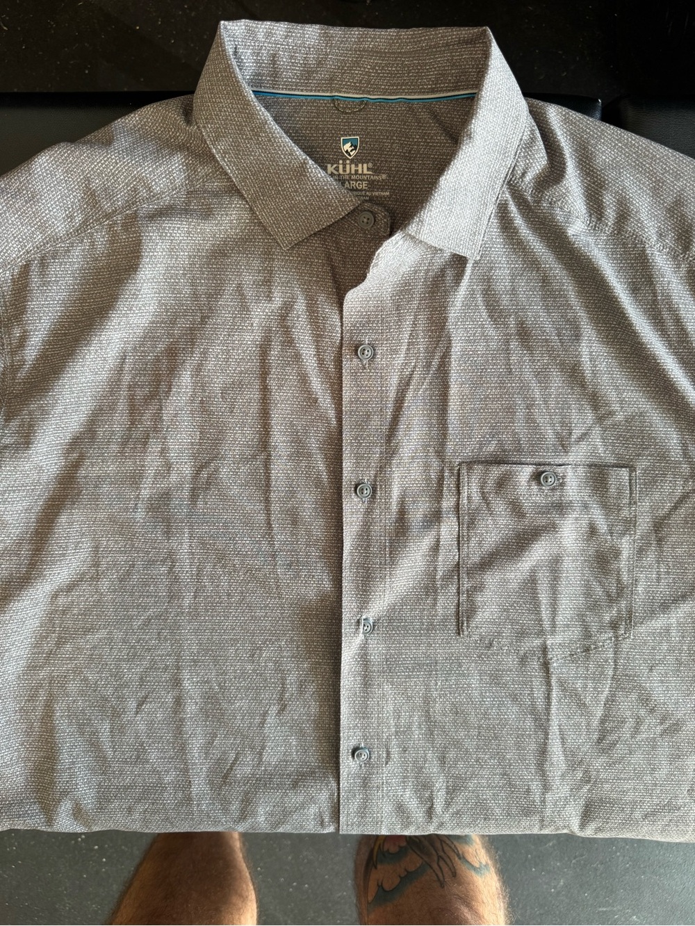 Men's Kuhl Short-Sleeve Button Shirt in Heather Gray